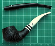Stanwell Black and White:  Sandblast bowl with 9mm filter and two mouthpieces